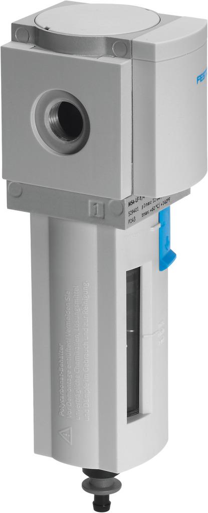 Festo MS series 5μm G 1/4 0bar to 14 bar Pneumatic Filter 1300L/min max with Manual drain