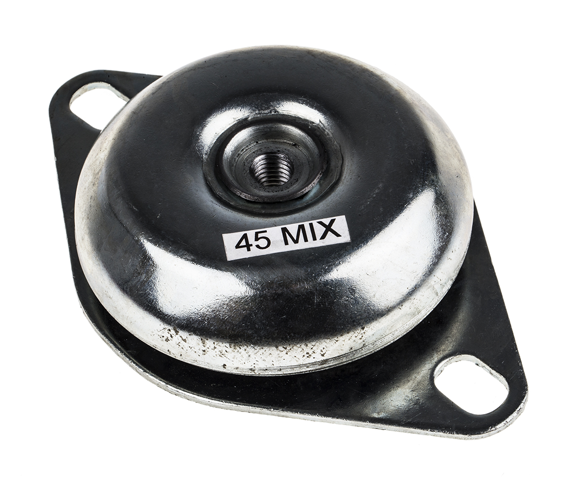RS PRO Round M12 Anti Vibration Mount with 240kg Compression Load
