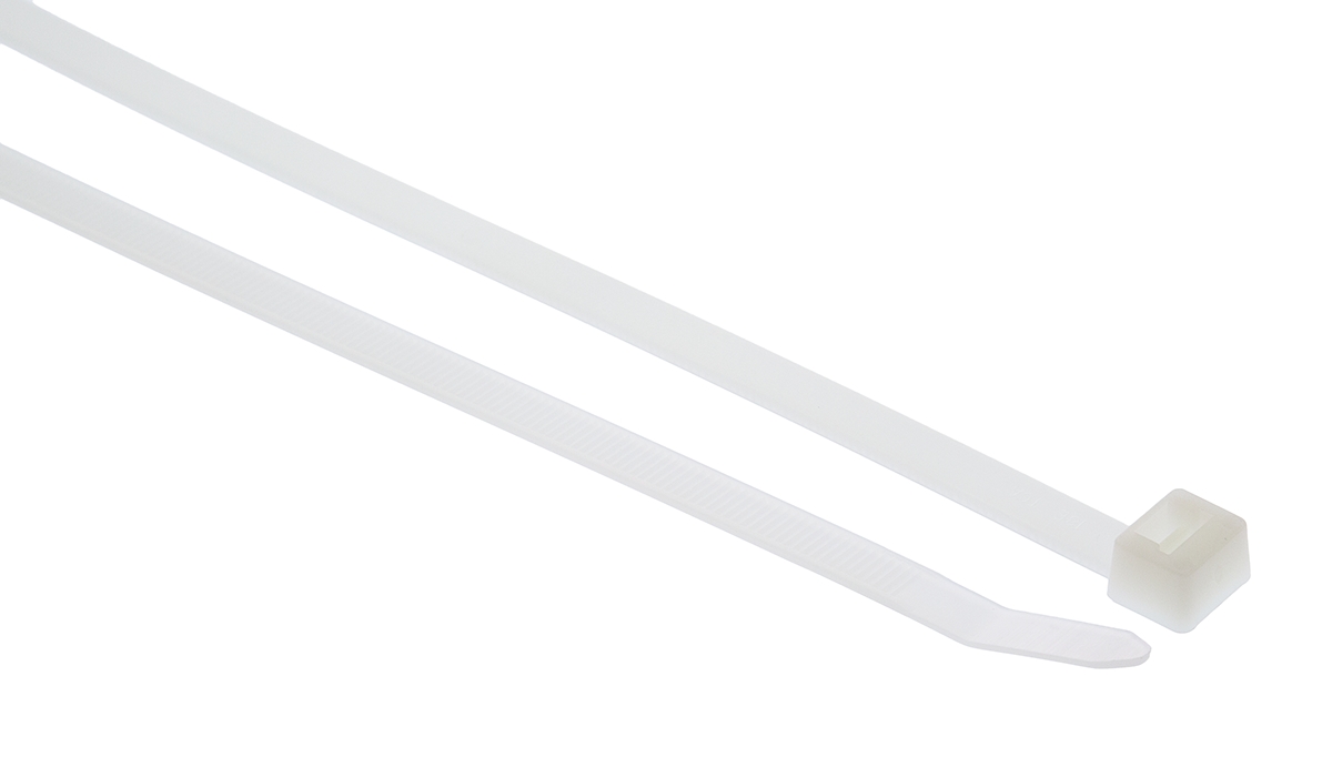 HellermannTyton Cable Tie, 225mm x 7.6 mm, Natural Polyamide 6.6 (PA66), Pk-50