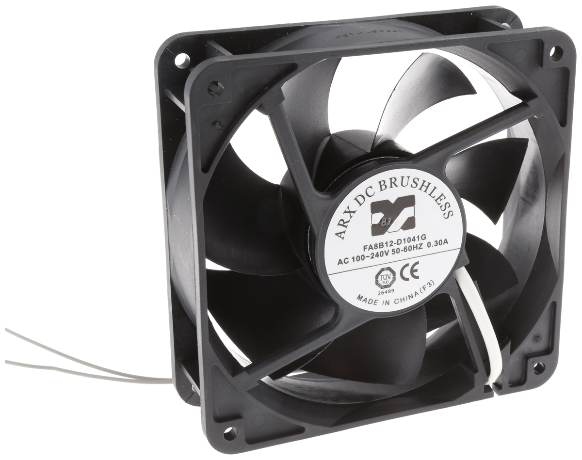 ARX CeraDyna Series Axial Fan, 100 → 240 V ac, AC Operation, 158m³/h, 66W, 300mA Max, 120 x 120 x 38mm
