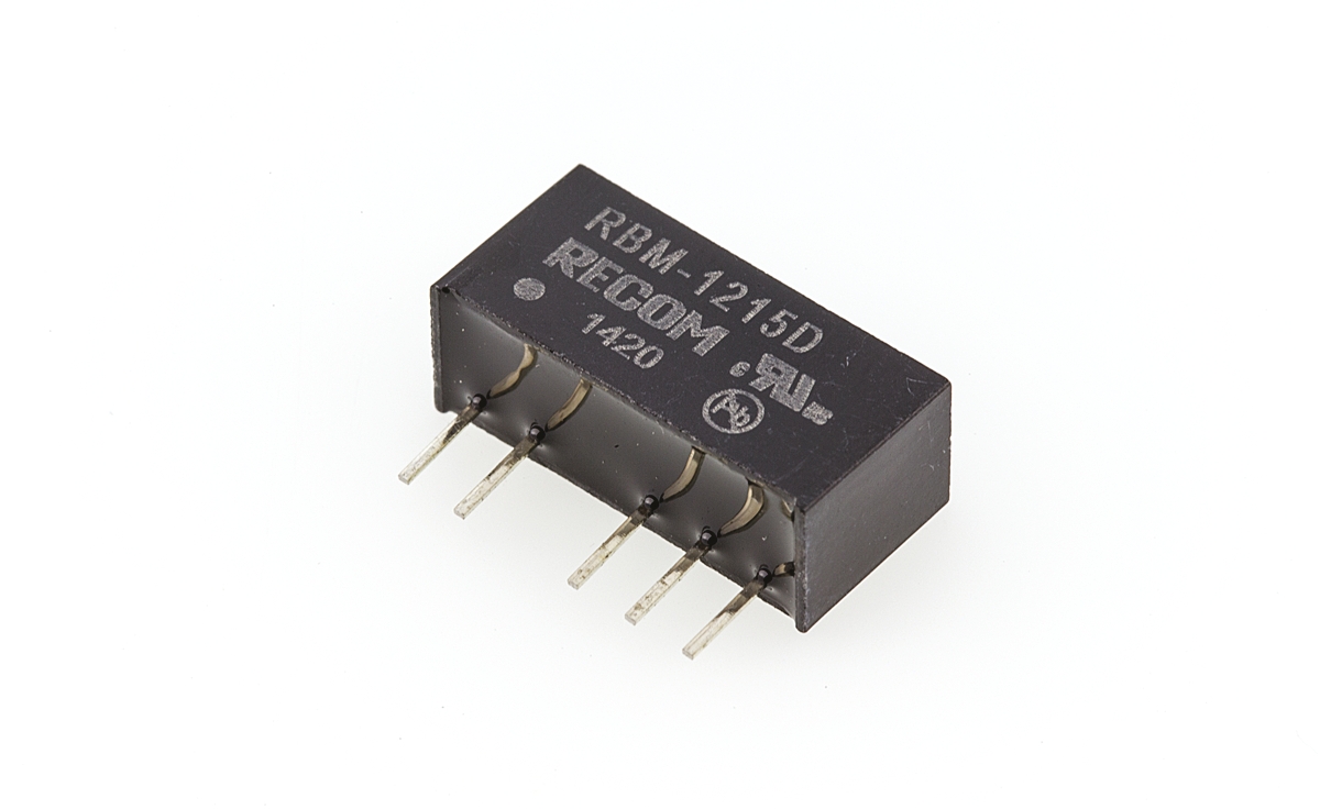 Recom RBM DC-DC Converter, ±15V dc/ ±33mA Output, 10.8 → 13.2 V dc Input, 1W, Through Hole, +85°C Max Temp -40°C