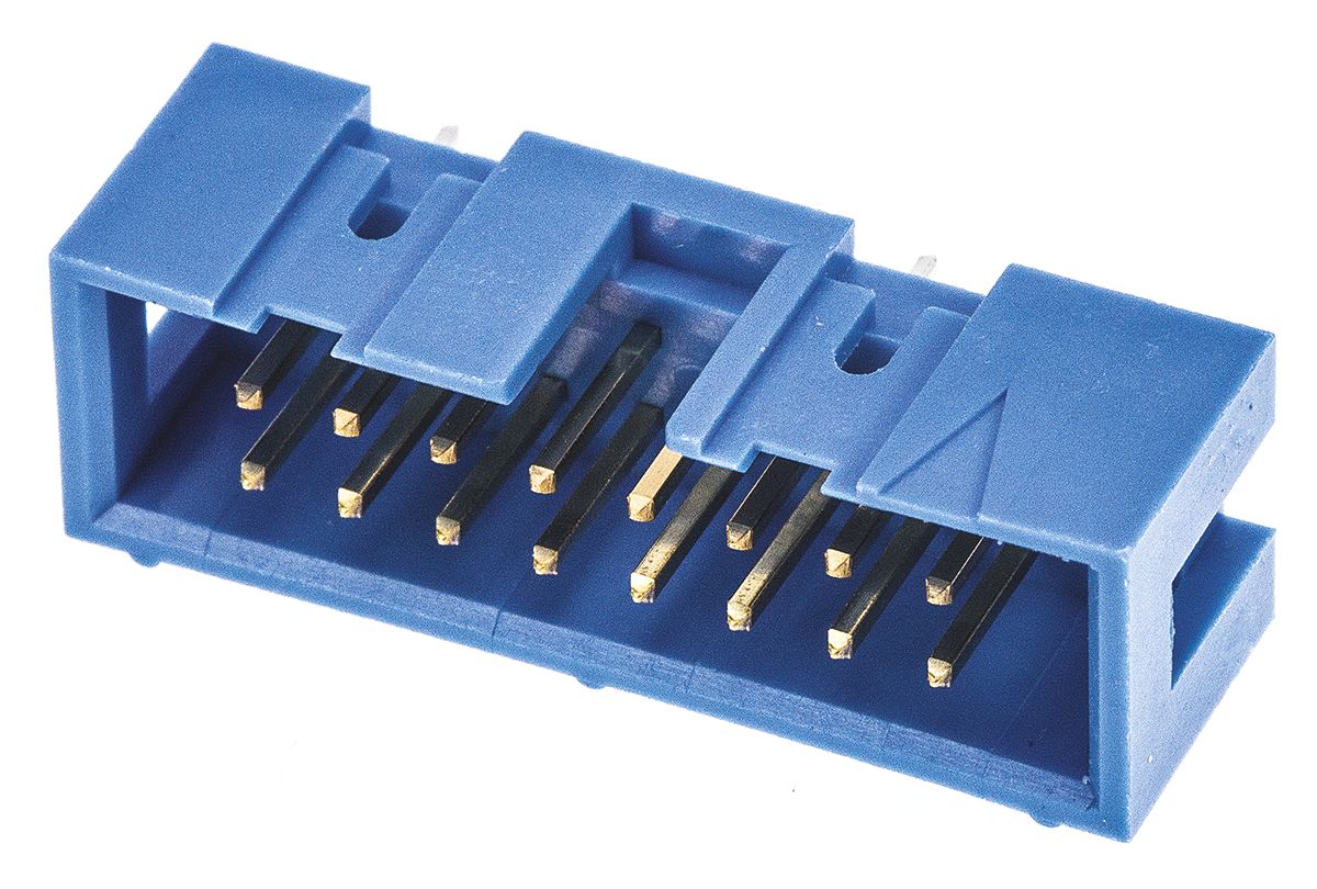 TE Connectivity AMP-LATCH Series Straight Through Hole PCB Header, 16 Contact(s), 2.54 mm Pitch, 2 Row, Shrouded