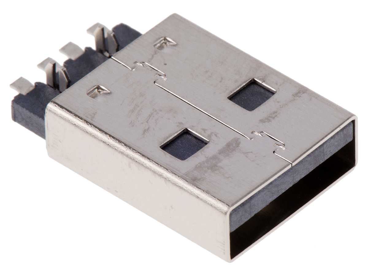 Wurth Elektronik Right Angle, SMT, Plug- Single Port Type A 2.0 USB Connector