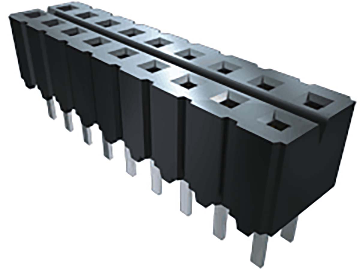 Samtec CES Series Straight Through Hole Mount PCB Socket, 12-Contact, 1-Row, 2.54mm Pitch, Solder Termination