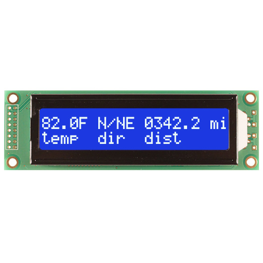 NEWHAVEN DISPLAY INTERNATIONAL NHD-0220DZ-NSW-BBW Alphanumeric LCD Alphanumeric Display, White on Blue, 2 Rows by 20