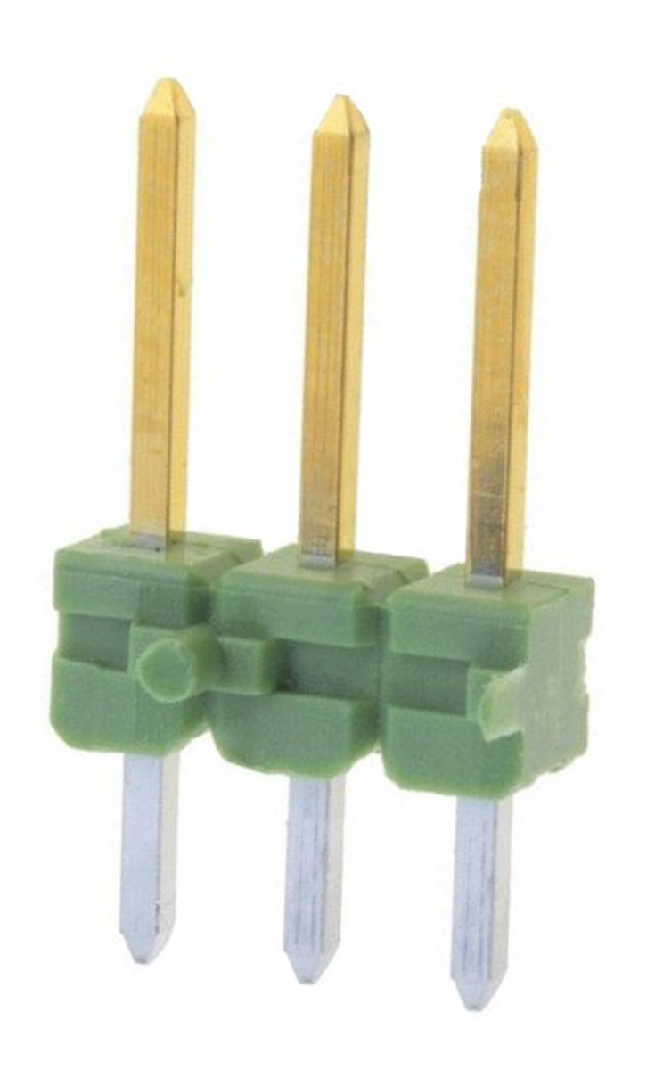 TE Connectivity AMPMODU MOD II Series Straight Through Hole Pin Header, 3 Contact(s), 2.54 mm Pitch, 1 Row, Unshrouded