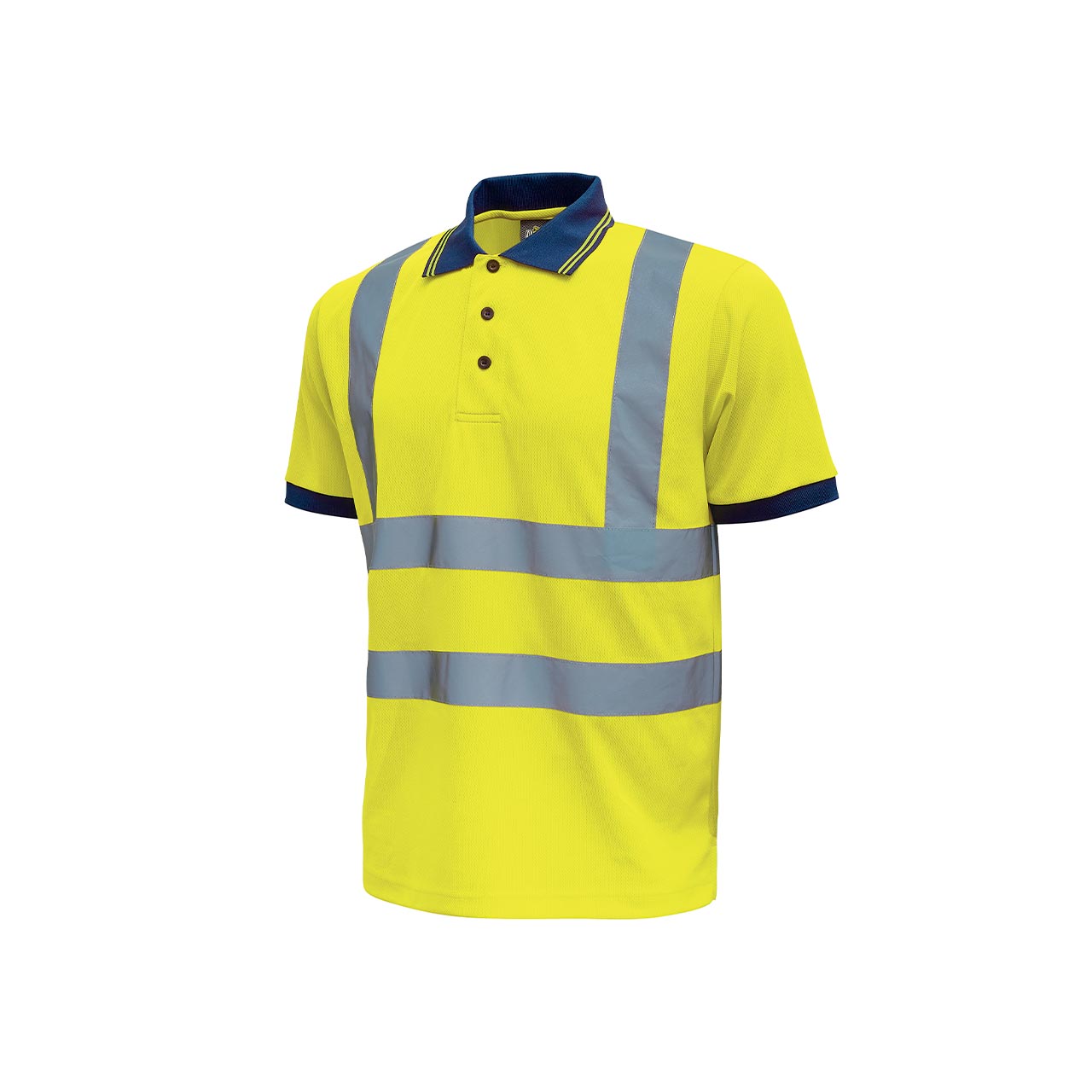 UPower Hi - Light Fluorescent Yellow Cotton, Polyester Polo Shirt, UK- L, EUR- XL