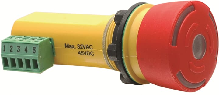 ABB Inca 1 EC Tina Series Emergency Stop Push Button, Panel Mount, 22.5mm Cutout