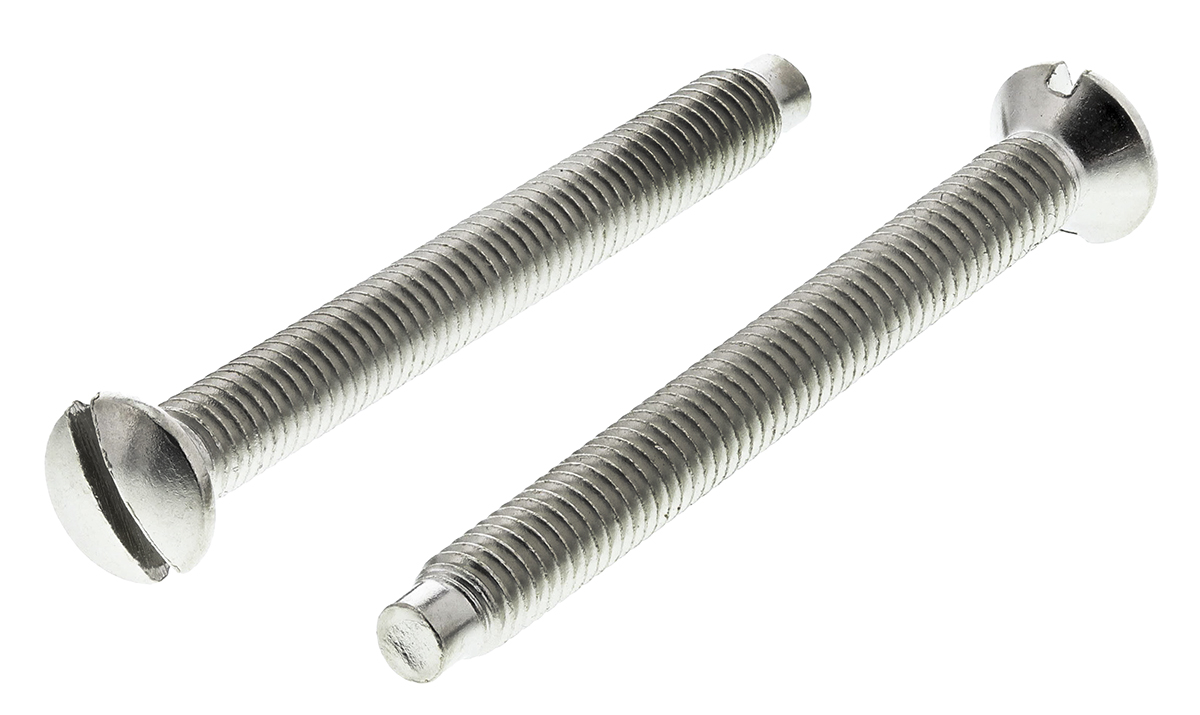 RS PRO Slot M3.5 Raised (Countersunk) Steel Machine Screws DIN 964 x 35.0mm