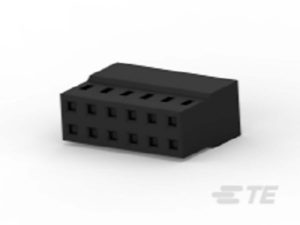 TE Connectivity, AMPMODU Female PCB Connector Housing, 2mm Pitch, 12 Way, 2 Row