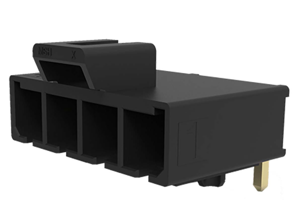 Molex Mega-Fit Series Right Angle Through Hole PCB Header, 2 Contact(s), 5.7 mm Pitch, 1 Row, Shrouded