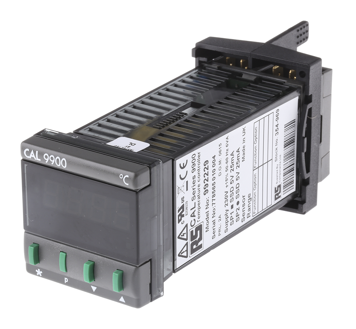 CAL 9900 PID Temperature Controller, 48 x 48 (1/16 DIN)mm, 2 Output SSD, 230 V ac Supply Voltage