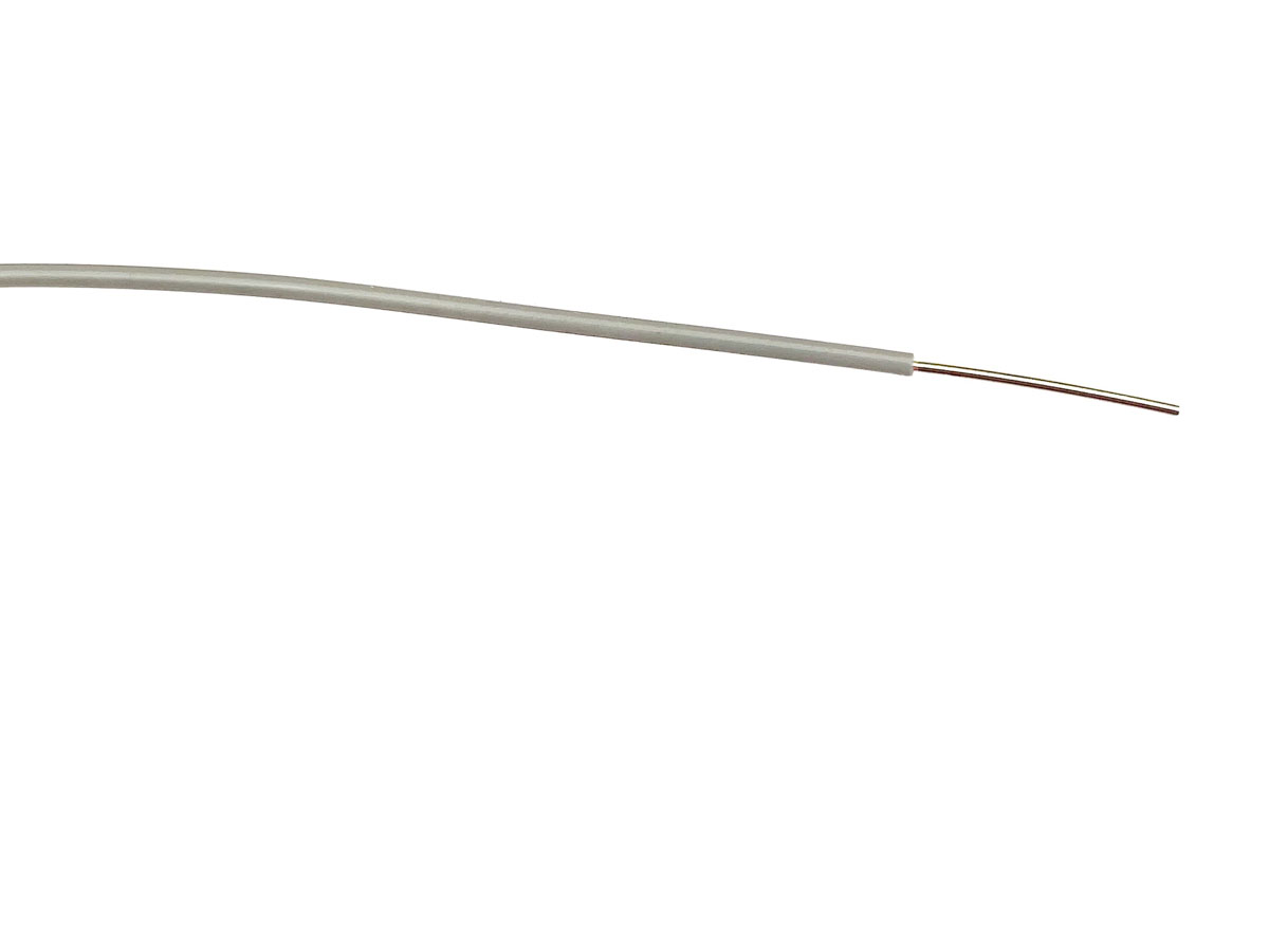 RS PRO Grey 0.26mm² Hook Up Wire, 23 AWG, 1/0.6 mm, 100m, PVC Insulation