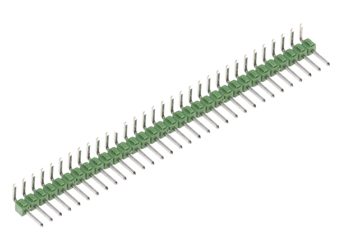 TE Connectivity AMPMODU MOD II Series Right Angle Through Hole Pin Header, 32 Contact(s), 2.54 mm Pitch, 1 Row,