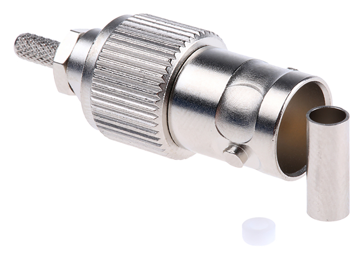 Telegartner, Jack Cable Mount BNC Connector, 75Ω, Crimp Termination, Straight Body