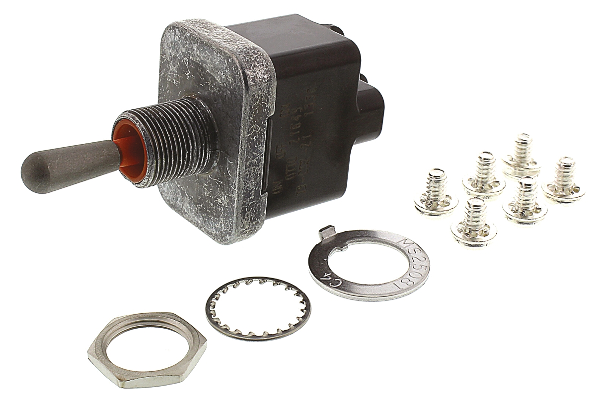 Otto Toggle Switch, Panel Mount, On-Off-On, DPDT, Screw Terminal