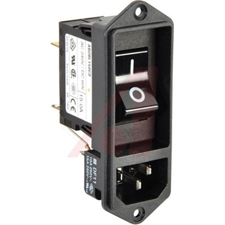 Schurter C14 Panel Mount IEC Connector Male, 15A, 250 V