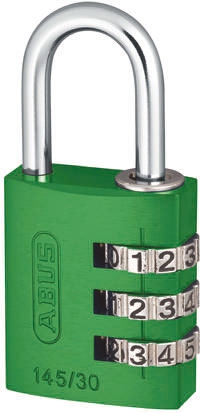 ABUS 145/30 Combination Weatherproof Aluminium, Steel Safety Padlock, 5mm Shackle, 30mm Body