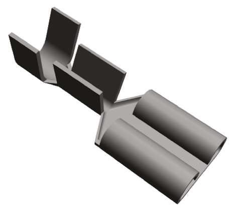 TE Connectivity FASTON .250 Uninsulated Female Spade Connector, Receptacle, 6.35 x 0.81mm Tab Size, 1mm² to 2.5mm²