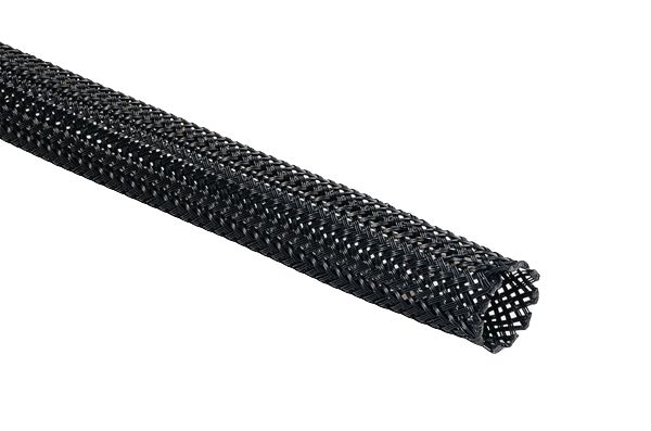 HellermannTyton Expandable Braided Nylon 66 Black Cable Sleeve, 10mm Diameter, 100m Length, Helagaine HEGP Series