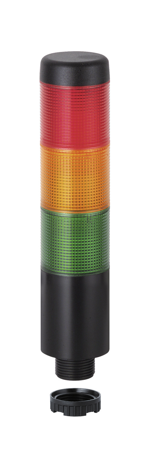 Werma Kompakt 37 Series Red/Green/Yellow Buzzer Signal Tower, 3 Lights, 24 V, Base Mount, Tube