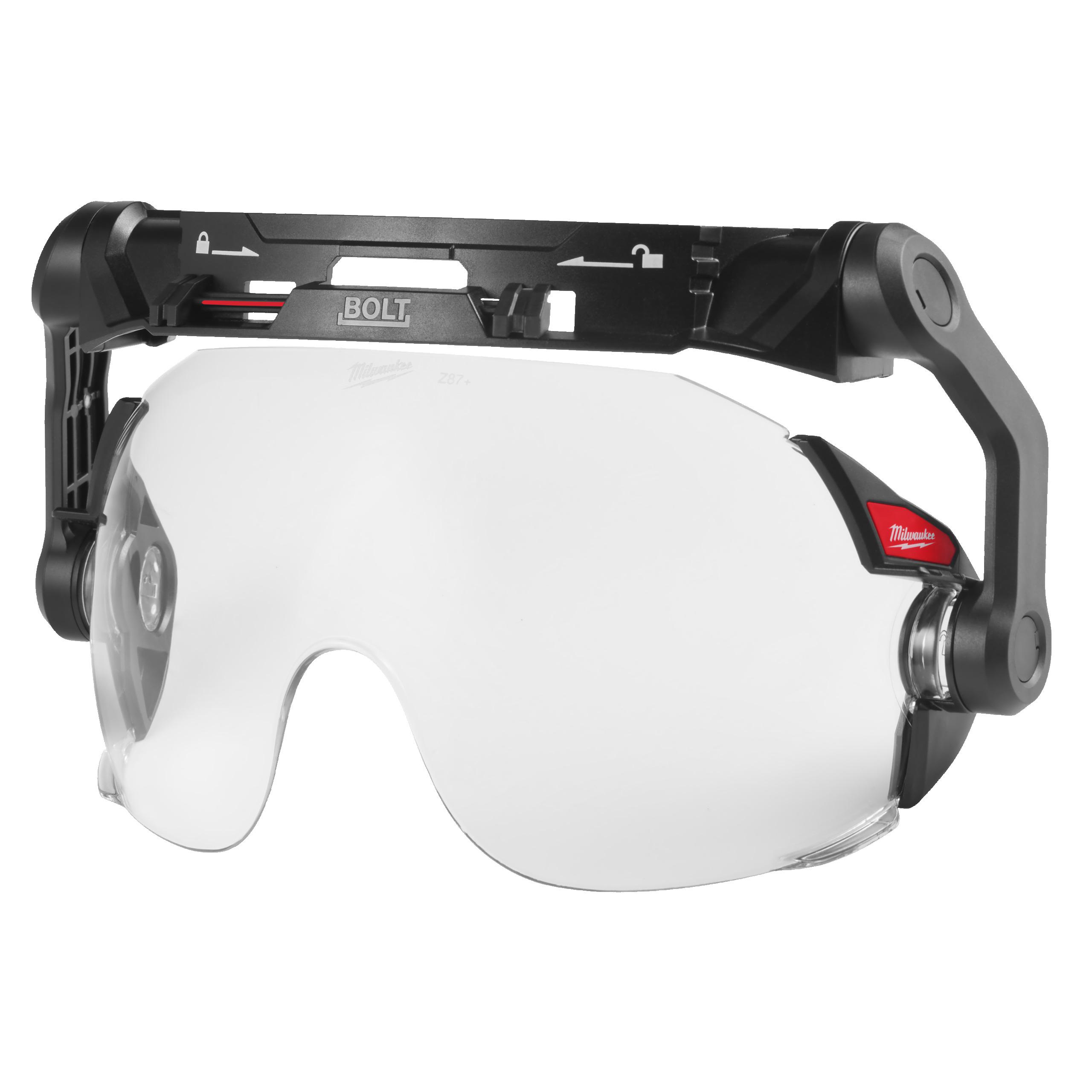 Milwaukee BOLT Visor, Scratch Resistant Anti-Mist Safety Goggles with Clear Lenses
