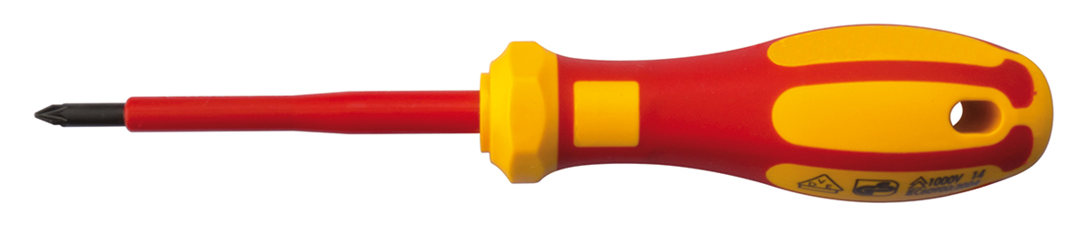 RS PRO Pozidriv Insulated Screwdriver, PZ1 Tip, 80 mm Blade, VDE/1000V, 180 mm Overall