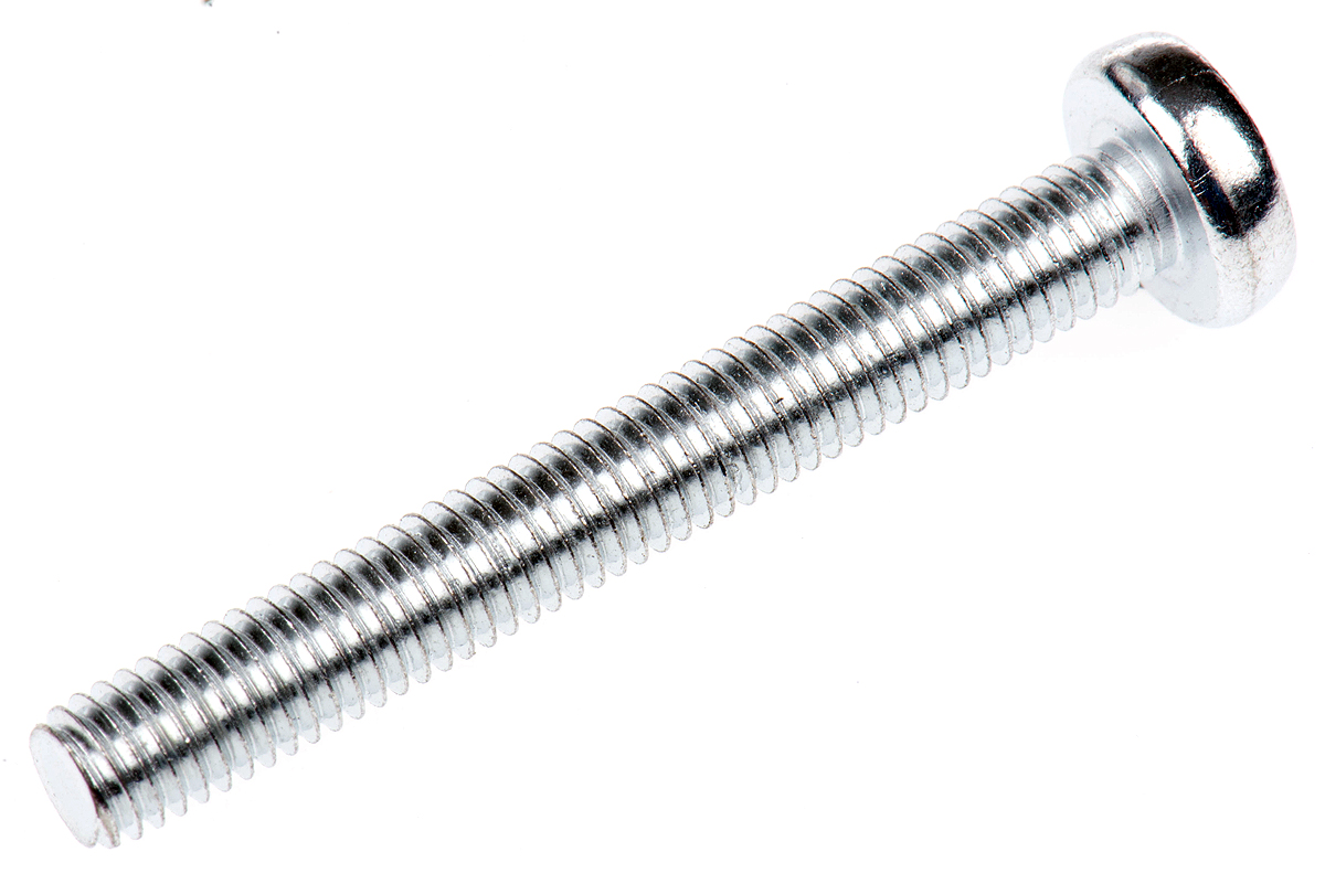 RS PRO Pozi M5 Pan Steel Machine Screws DIN 7985 x 40.0mm