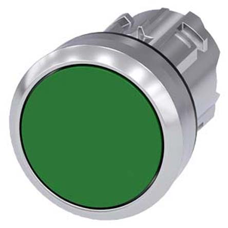 Siemens SIRIUS ACT 3SU10 Series Green Latching Push Button, 22mm Cutout, IP66, IP67, IP69K