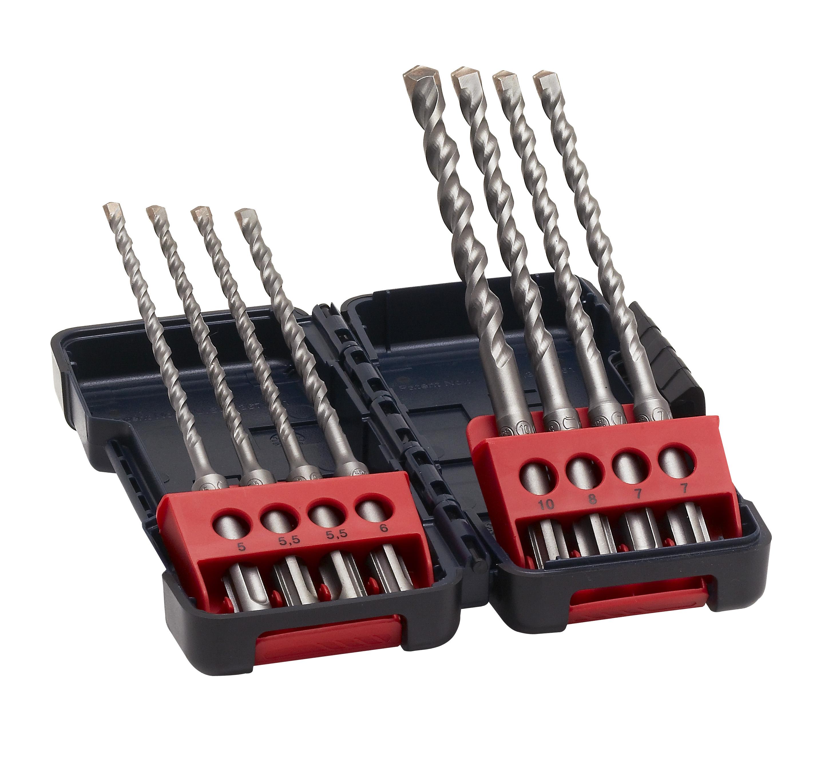 Bosch 8-Piece Twist Drill Bit Set for Masonry, 10mm Max, 5mm Min