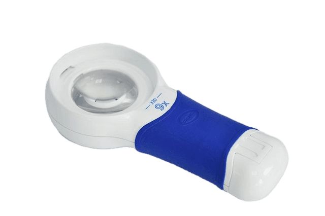 Coil Illuminated Handheld Magnifier, 9X x Magnification, 48mm Diameter