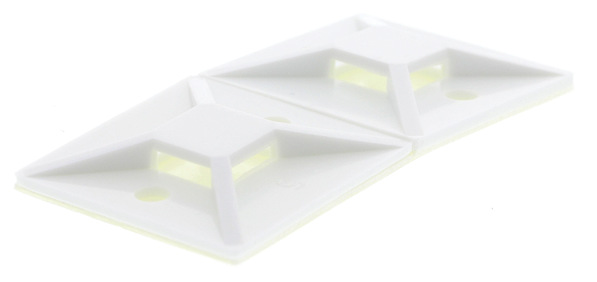 HellermannTyton Self Adhesive White Cable Tie Mount 37.7 mm x 37.7mm, 8.9mm Max. Cable Tie Width