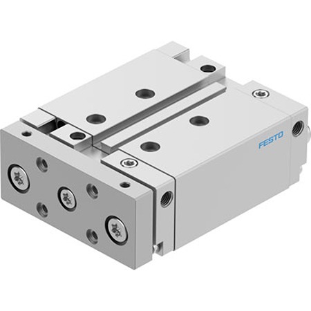 Festo Pneumatic Guided Cylinder - DFM-32-50-B-PPV-A-GF, 32mm Bore, 50mm Stroke, DFM Series, Double Acting