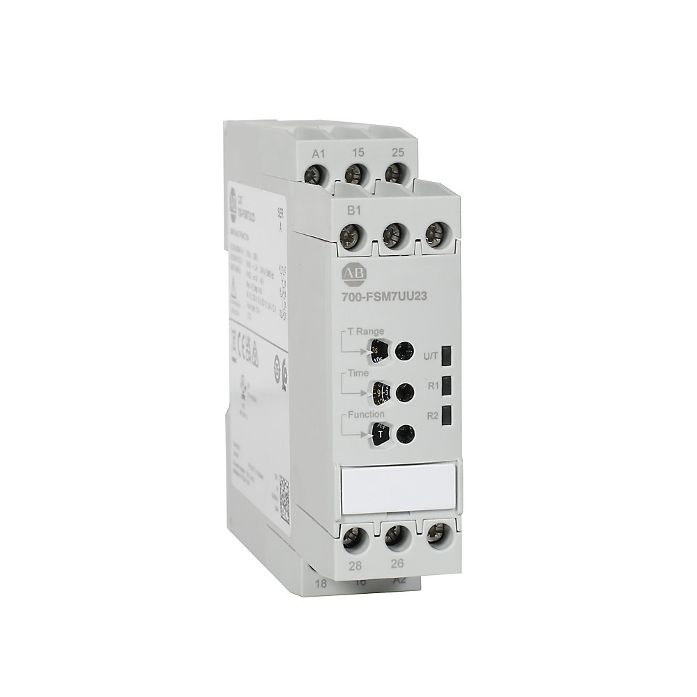 Allen Bradley 700-FSM7 Series DIN Rail Mount Timer Relay, 24 → 240V ac, 2-Contact, 0.1 to 10h, DPDT