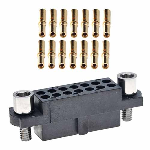 HARWIN M80 Series Straight PCB Socket, 14-Contact, 2-Row, 2mm Pitch, Crimp Termination