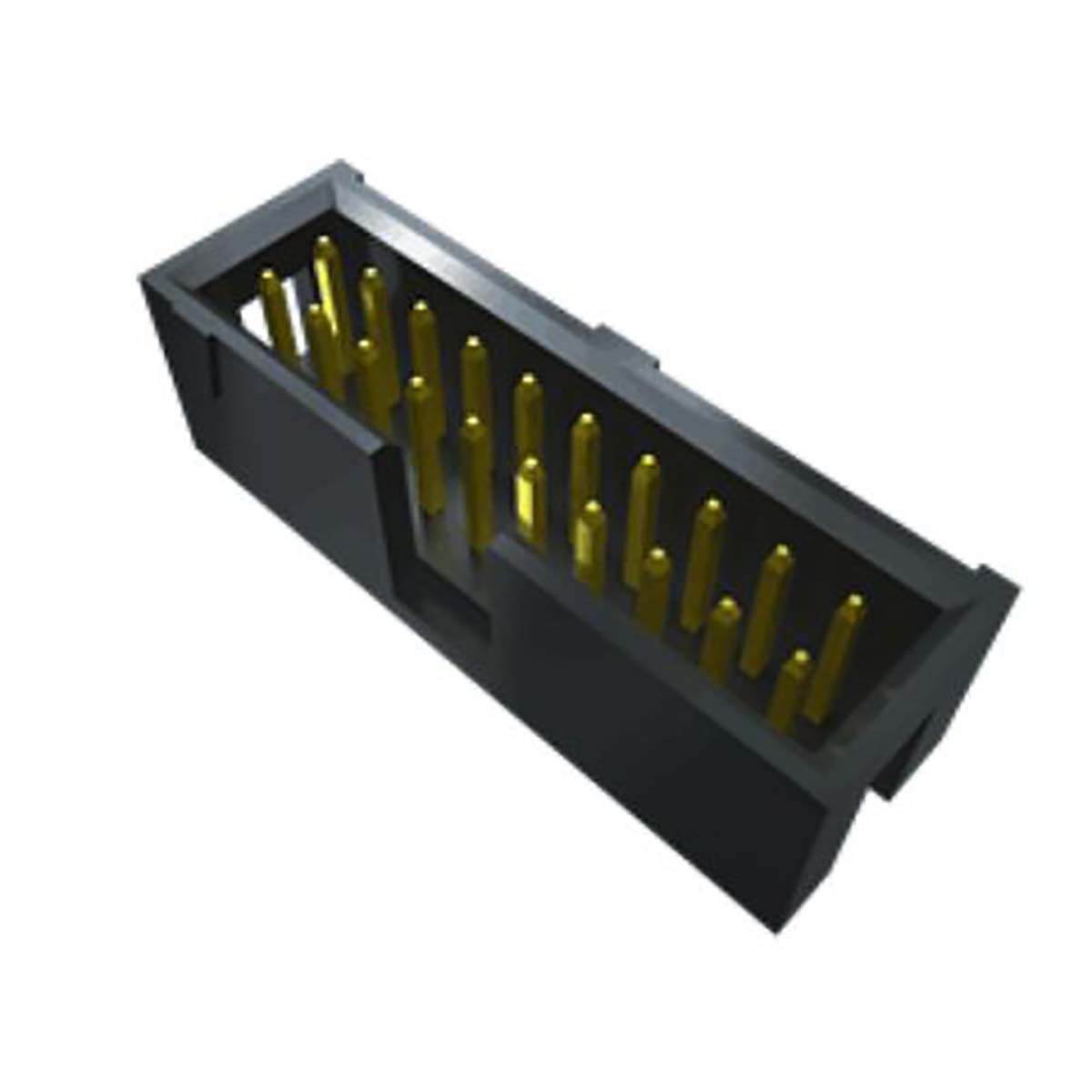 Samtec HTSS Series Right Angle Surface PCB Header, 10 Contact(s), 2.54 mm Pitch, 2 Row, Shrouded