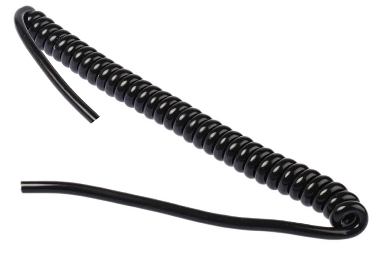 RS PRO Coiled 0.14 mm² 18 Core Power Cable, Black TPU, 0.5m