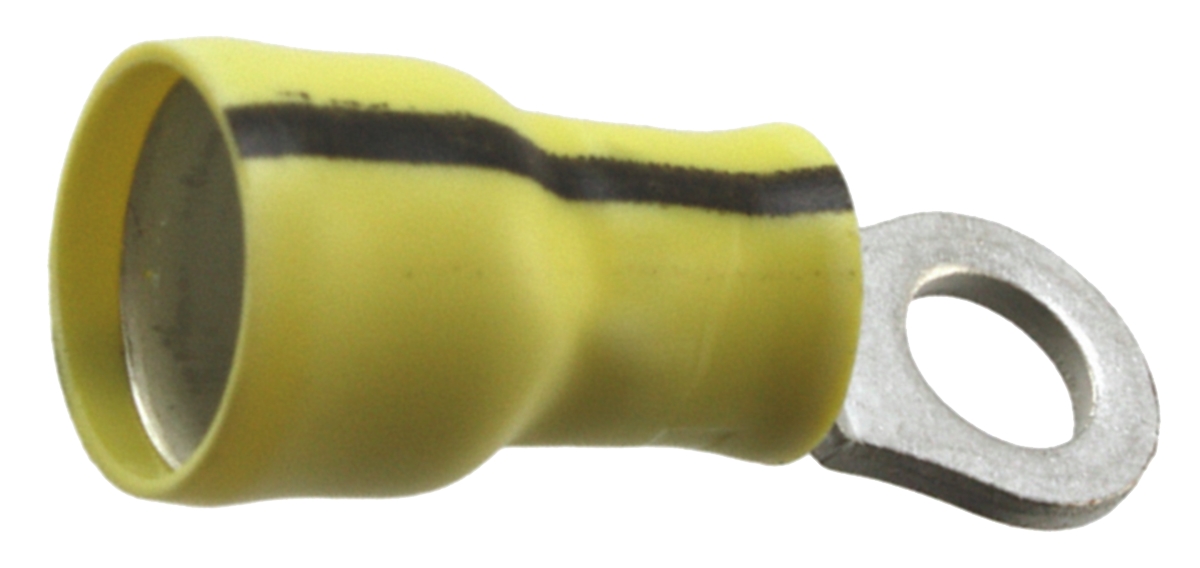 TE Connectivity, PIDG Insulated Ring Terminal, #10 Stud Size, 1mm² to 2.6mm² Wire Size, Yellow