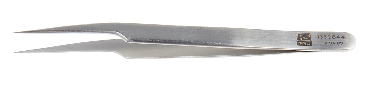 RS PRO 115 mm, Stainless Steel, Tweezers