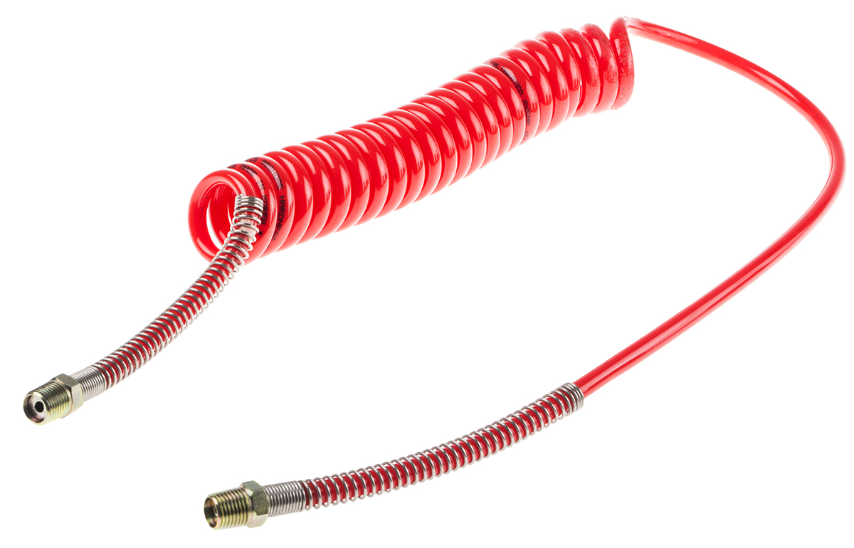 RS PRO 2m, Polyurethane Recoil Hose, with BSPT 1/4" Male connector