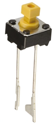 Omron Yellow Plunger Tactile Switch, SPST 50 mA @ 24 V dc 3mm Through Hole