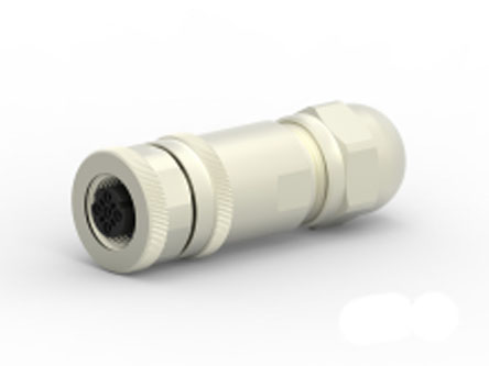 TE Connectivity Circular Connector, 4 Contacts, Cable, M12 Connector, Socket, Female, IP67, T411 Series
