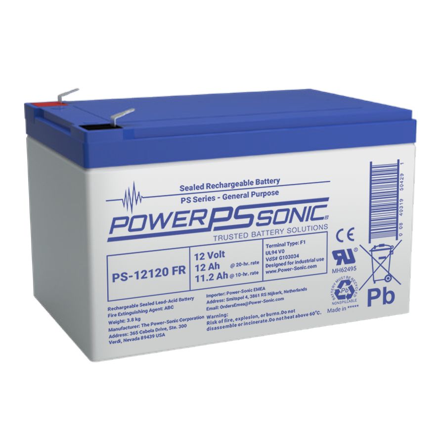 Power Sonic 12V F1 Sealed Lead Acid Battery, 12Ah