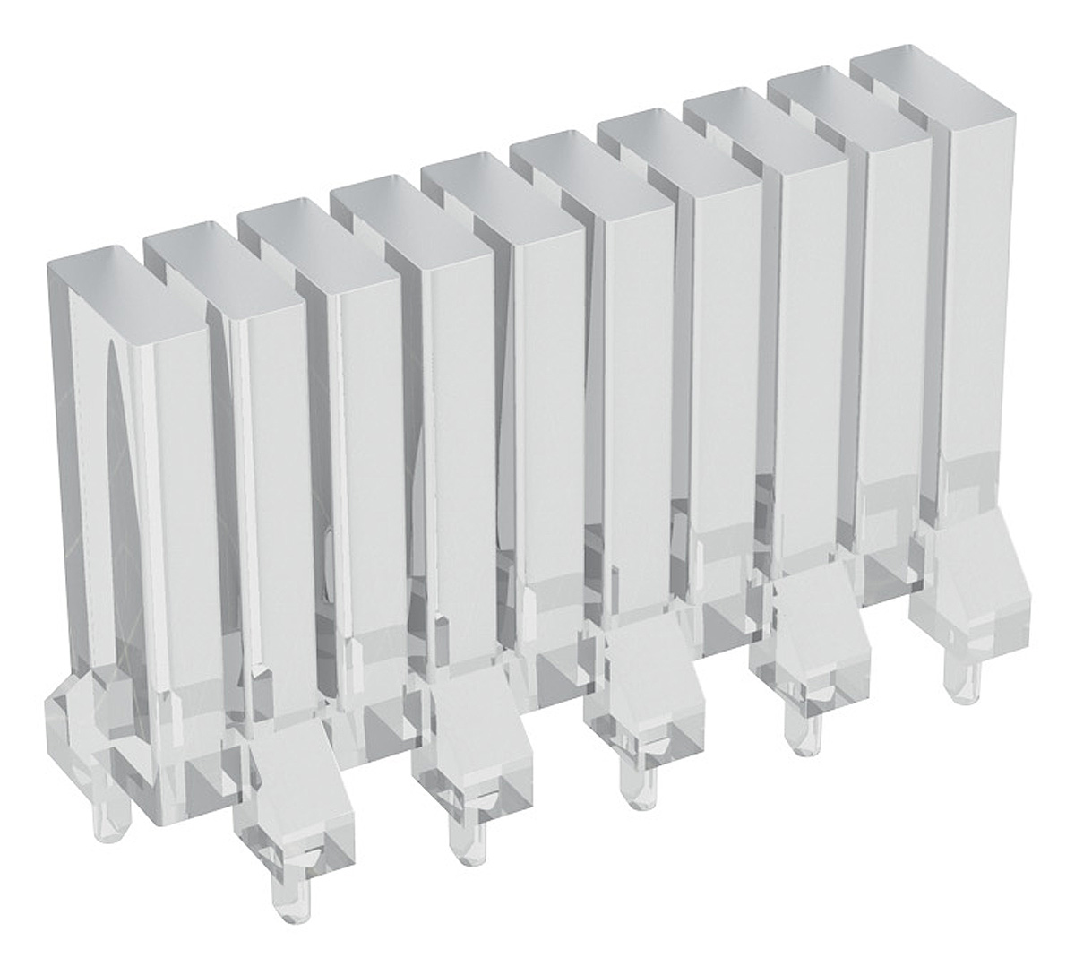 1274.2020 MENTOR, PCB Mounted 10-Way LED Light Pipe, Clear Rectangle Lens