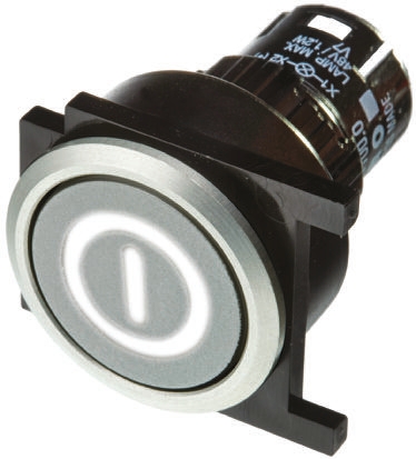 EAO Silver Latching Push Button Head, IP65