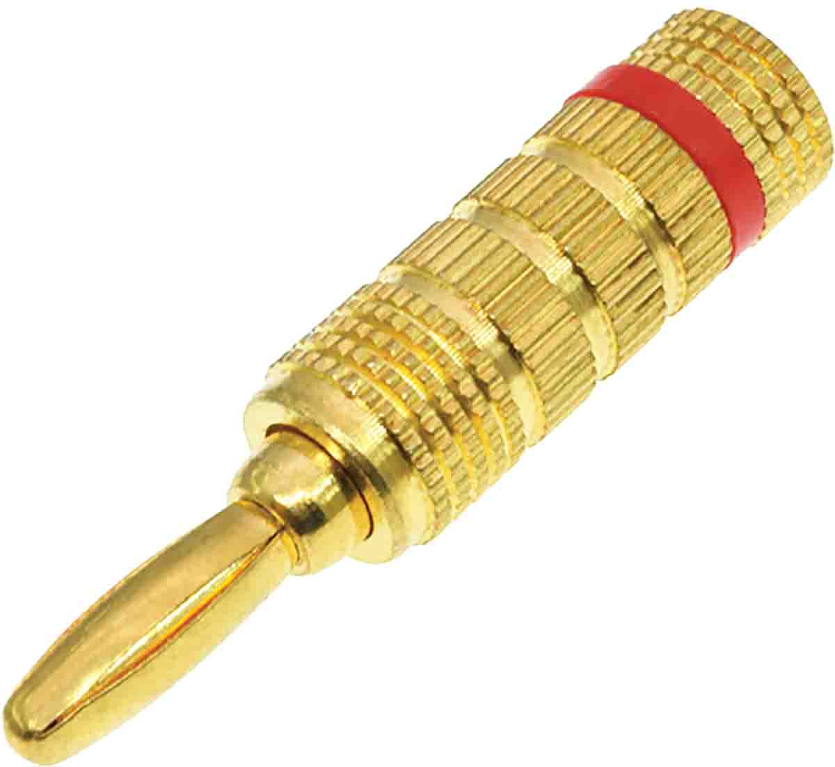 RS PRO Red Male Banana Plug, 4 mm Connector, 24A, 30V, Gold Plating