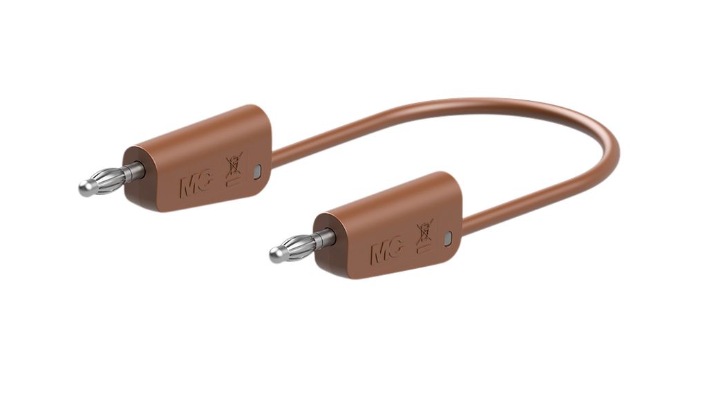 Staubli Test lead, 32A, 30 → 60V, Brown, 50cm Lead Length