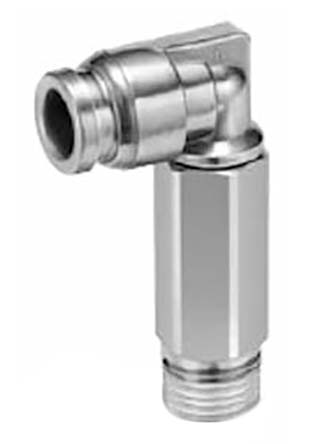 SMC KQG2 Series Elbow Threaded Adaptor, R 1/4 Male to Push In 12 mm, Threaded-to-Tube Connection Style