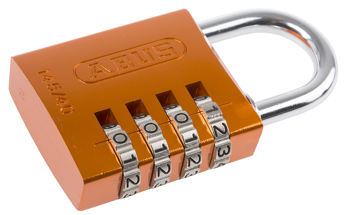 ABUS 145/40 Combination Weatherproof Aluminium, Steel Safety Padlock, 6mm Shackle, 40mm Body