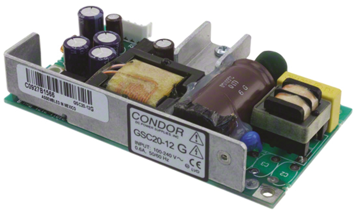 SL Power / Advanced Energy Switching Power Supply, GSC20-12G, 12V dc, 20W, 1 Output, 90 → 264V ac Input Voltage